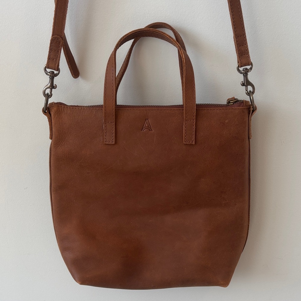 Able Handmade Brown Leather Crossbody Bag